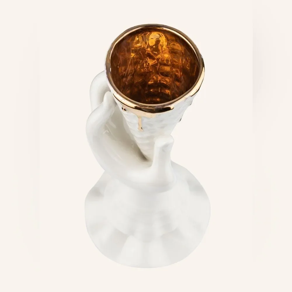 JONATHAN ADLER I-Scream Bud Vase with Real Gold. Like New. Pristine.